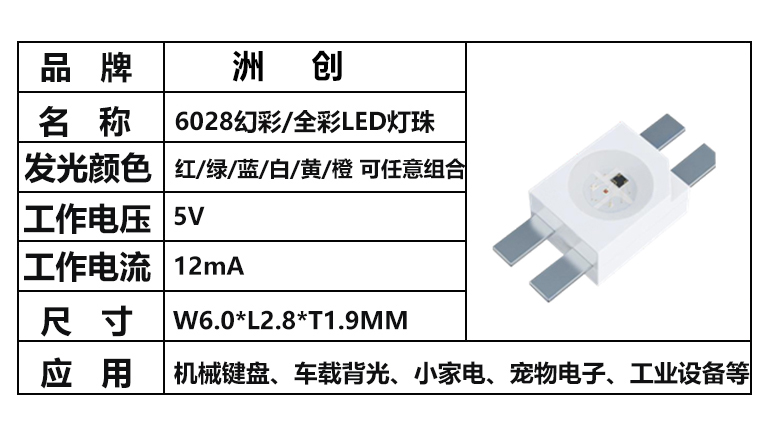 “6028全彩燈珠，6028幻彩燈，6028燈珠”/
